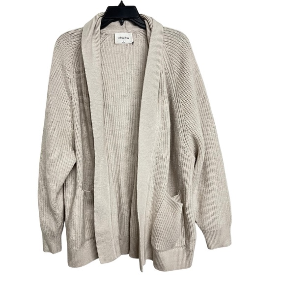 Aritzia Wilfred Free Unwind Cardigan Puff Sleeve Sweater Open Front Medium - Picture 1 of 6